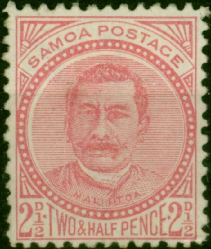 Samoa 1892 2 1/2d Rose SG52 Fine MM