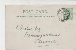 England 1909 Amble Cancel Frm Amble Vicarage Re Infant Sch. Stamp Card Ref 34856