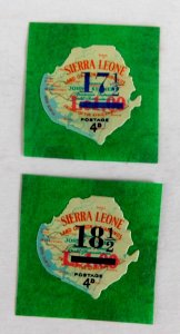 Sierra Leone #333 & #336 Mint/NH/vf, Overprinted A39, 1969