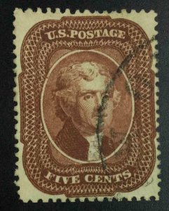 MOMEN: US STAMPS #28b USED VF LOT #72833*