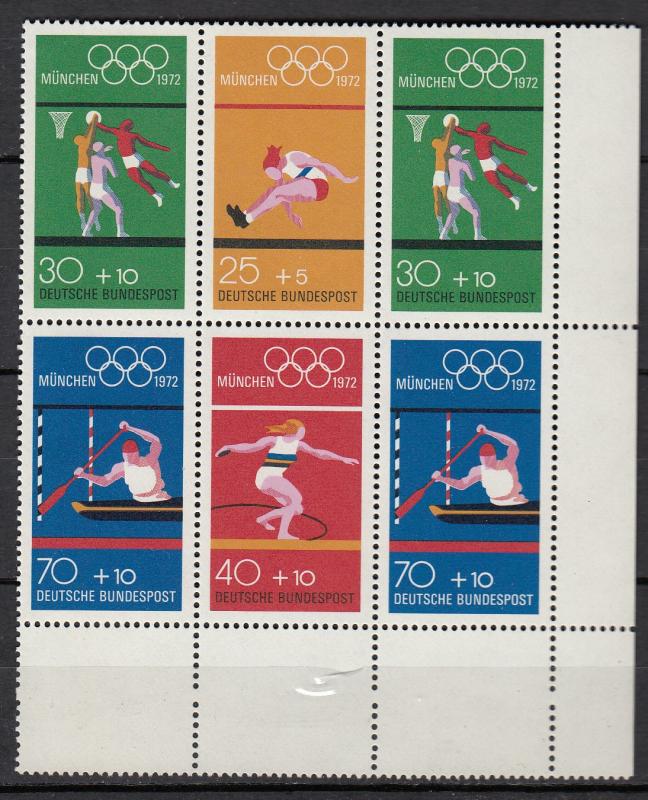 Germany - 1972 Olympics Se-tenant block Mi# W33, W37 - MNH - (222)