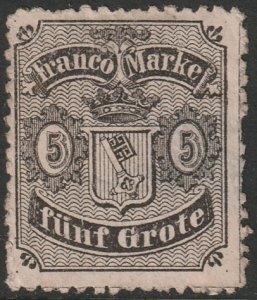 Bremen 1866 Sc 12 MNG(*) large thin