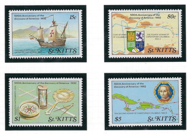 St Kitts 269-72 MNH 1989 Anniversary of Discovery of America (ad1386)