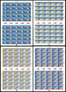 Barbados WWF Queen Triggerfish Diving Fish Full Sheets 50 sets 2006 MNH