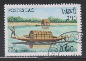 Laos 394 River Vessels 1982