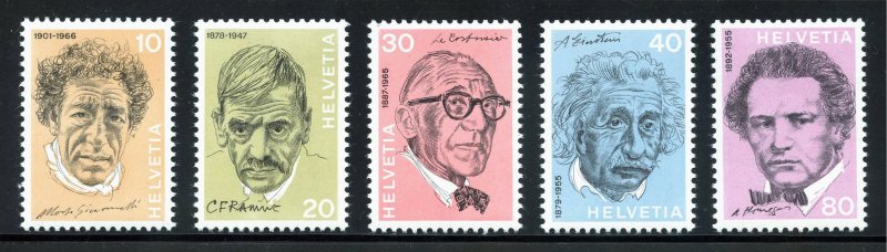 Switzerland 546-50 MNH,  Famous Men  Set from 1972.