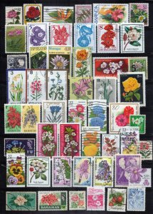 Flower Stamp Collection Used Plants Nature Roses Daffodils ZAYIX 0424S0309