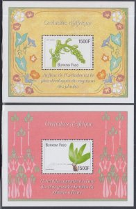 BURKINA FASO Sc# 1166-7 MNH X 2 SOUVENIR SHEETS - ORCHIDS