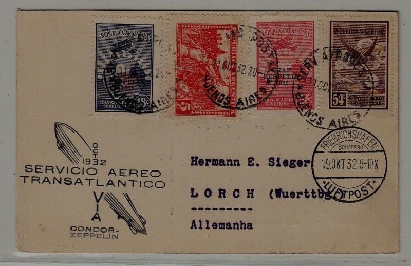 Argentina/Germany Zeppelin card 11.10.32