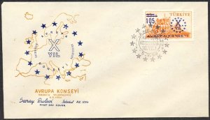 Turkey 1959 Sc 1440 Council of Europe Star Philatelic FDC HR