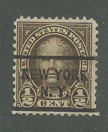 1925 USA New York, NY  Precancel on Scott Catalog Number 551