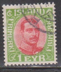 ICELAND Scott # 108 Used - King Christian X Definitive