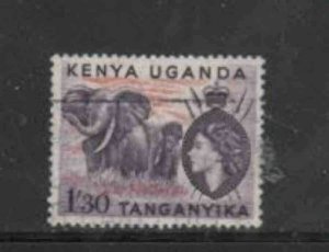 KENYA,UGANDA&TANZANIA #113 1954 1.30sh QEII & ELEPHANT F-VF USED