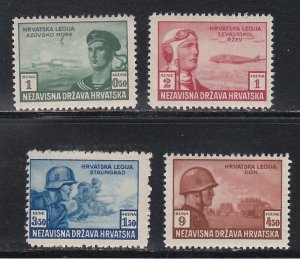 Croatia # B33-36, Military Men, Mint Hinged.