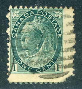 75v Scott - on thick paper - QV Numeral issue - 1c grey green