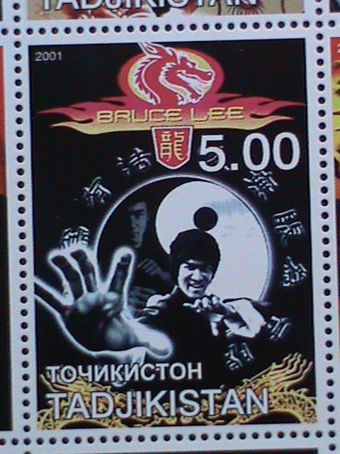 TAJIKISTAN STAMP-2001  BRUCE LEE- MOVIE STAR MNH STAMP SHEET -RARE