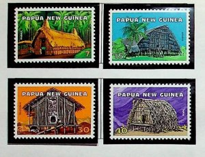 Papua New Guinea Sc 433-6 MNH SET of 1976 - Traditional Houses