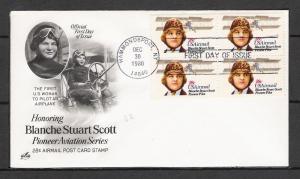 US #C99 Airmail Blanche Scott FDC