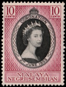 ✔️ MALAYA NEGRI SEMBILAN 1953 - CORONATION - SC.  63 MNH ** [5CW2]