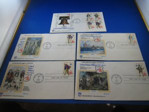 U.S. 1975 - SCOTT #1565-1568 5 FDCs -  Military