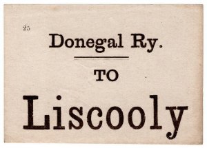 (I.B) County Donegal Railway (Ireland) : Parcel Label (Liscooly) 