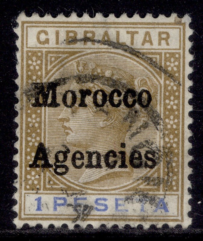 MOROCCO AGENCIES QV SG7, 1p bistre & ultramarine, FINE USED. Cat £32.