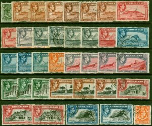 Gibraltar 1938-51 Extended Set of 32 SG121-131 All Perfs, Shades & Wmks Fine ...