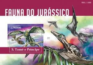 Sao tome & Principe 2015 DINOSAURS s/s Perforated Mint (NH)