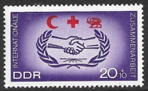 EAST GERMANY DDR 1966 20+10pf RED CROSS Semi Postal Sc B142 MNH
