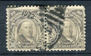 PHILIPPINES; 1911 Famous People fine used 30c. Pair