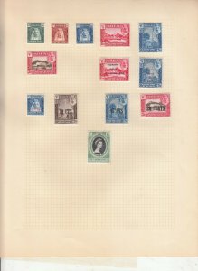 ADEN AND STATES 3 ALBUM PAGE  VALUES MOSTLY GEORGE 5TH-QE 2ND, MOUNTED MINT