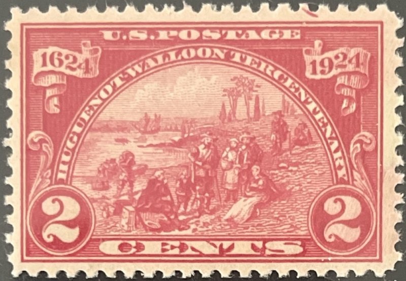 Scott #615 1924 2¢ Huguenot-Walloon Tercentenary Landing at Fort Orange MNH OG