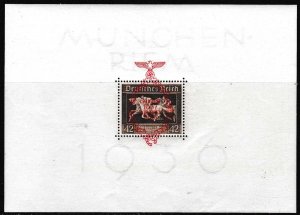 Germany 1937 Scott B105 Souvenir Sheet Brown Ribbon Horse Running Race VF/NH(**)