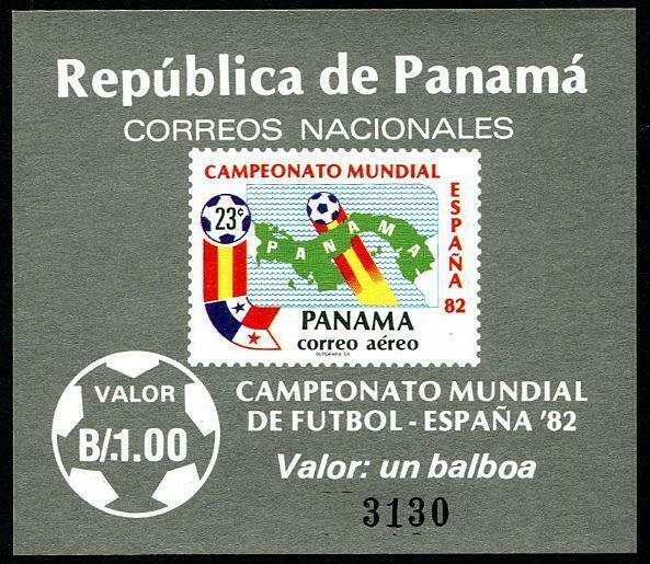 HERRICKSTAMP PANAMA Sc.# C440A Soccer Imperf Stamp Souvenir Sheet