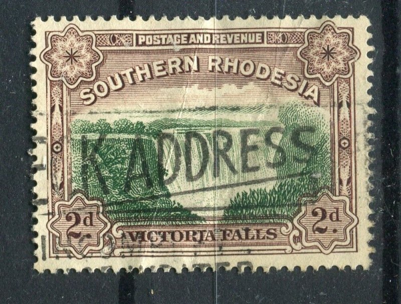 RHODESIA; 1930s early Victoria Falls issue fine used 2d. value + POSTMARK