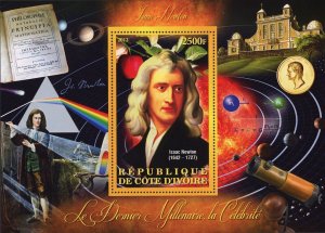 Isaac Newton Astronomer Physicist Souvenir Sheet Mint NH