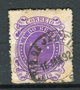 BRAZIL; 1890s early Southern Cross issue used 200r. value