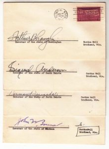 US 858 Set of 4 Covers Each Autograped by Different Governor