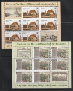 Romania STAMPS 2024 CLUJ CITY ARCHITECTURE HISTORY 1900 Years MNH POST SHEETS