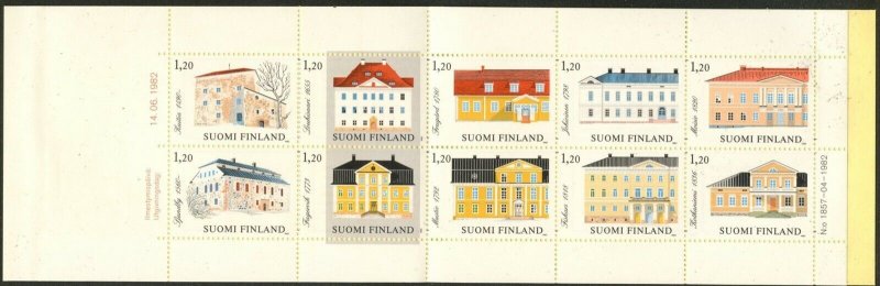 FINLAND Sc#672 1982 Manor Houses Booklet of 10 Different Complete Mint NH