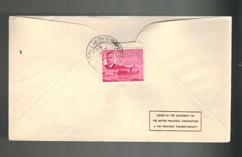 1953 Mauritius Coronation to England first day cover QE2 Queen Elizabeth II FDC