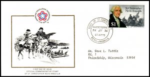 St Kitts Nevis 327 US Bicentennial Typed FDC