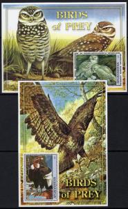 Afghanistan 2001 Birds of Pray/Owls/Eagles 2 S/S Perforated MNH