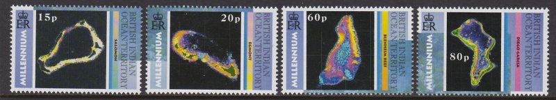 219-22 British Indian Ocean Territory Satellite Images MNH