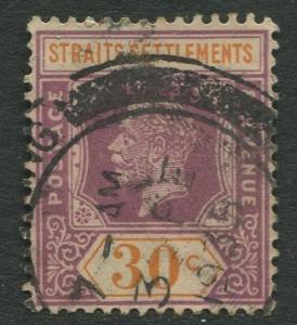 Straits Settlements - Scott 195 - KGV Definitive - 1925 - Used - 30c Stamp