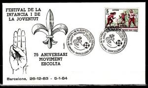 Spain, 26/DEC/83. 75th Scout Anniversary cancel on Cachet Cover.