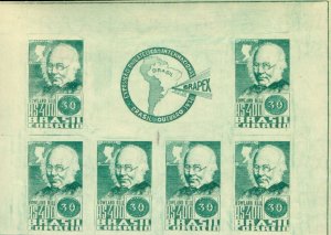 BRAZIL 465 MNH SHEET OF 6  BIN $8.00