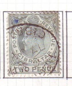 Gibraltar Sc 53 1910  2 d gray  EVII stamp used
