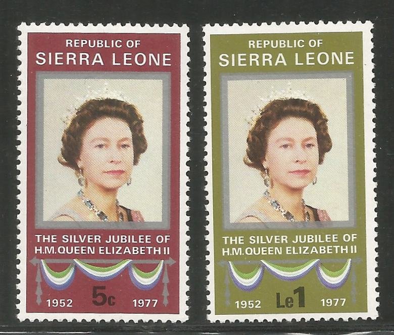 SIERRA LEONE  440-441  MNH,  SILVER JUBILEE OF QUEEN ELIZABETH II