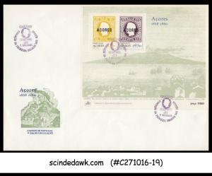PORTUGAL AZORES ACORES 1980 EVOCATION OF 1ST ISSUE OF AZORES SCOTT#314-5 M/S FDC
